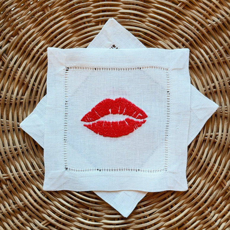 Red Lips <br> Cocktail Napkins