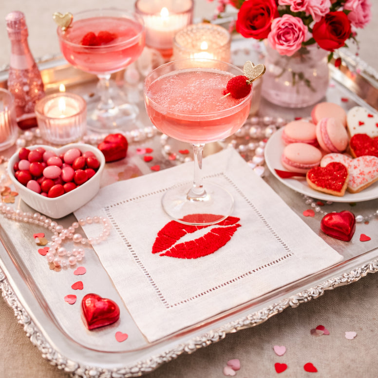 Red Lips <br> Cocktail Napkins
